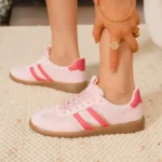 Tennis femme double bandes T36-T41 - rose-pale - 41