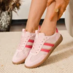 Tennis femme double bandes T36-T41 - rose-pale - 41