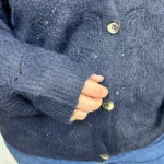 Gilet femme maille ajourée CHRISTY T44-T48 - marine - 48