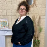 Gilet femme maille ajourée CHRISTY T44-T48 - noir - 48