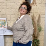Gilet femme maille ajourée CHRISTY T44-T48 - taupe - 48