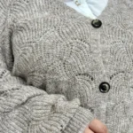 Gilet femme maille ajourée CHRISTY T44-T48 - taupe - 48