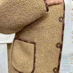 Veste femme bouclette CHRISTY T44-T52 - beige - 52