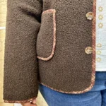 Veste femme bouclette CHRISTY T44-T52 - marron - 52