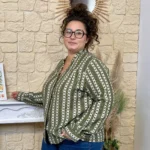 Chemise kaki imprimé bohème femme T40-T48