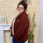 Veste bouclette à capuche Christy T44-T52 - rouille - 52