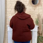 Veste bouclette à capuche Christy T44-T52 - rouille - 52