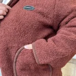 Veste bouclette à capuche Christy T44-T52 - rouille - 52