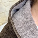 Veste bouclette à capuche Christy T44-T52 - marron - 52