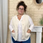 Gilet sans manches effet mouton BY ONE T40-T48 - ecru - 48