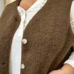 Gilet sans manches effet mouton BY ONE T40-T48 - marron - 48