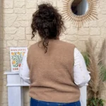 Gilet sans manches effet mouton BY ONE T40-T48 - marron - 48