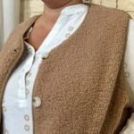 Gilet sans manches effet mouton BY ONE T40-T48 - marron - 48