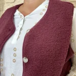 Gilet sans manches effet mouton BY ONE T40-T48 - violet - 48