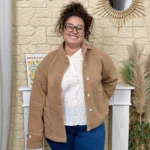 Veste bouclette à boutons femme T40-T46