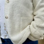 Veste bouclette à boutons femme T40-T46 - ecru - 48