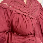 Chemise fluide brodée femme BY ONE T40-T48 - bordeaux - 48