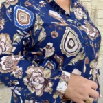 Blouse femme imprimée florale CHRISTY T44-T52 - marine - 52