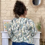 Blouse imprimée graphique CHRISTY T44-T52 - vert-celadon - 52