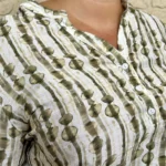 Blouse femme rayures artistiques CHRISTY T44-T52 - kaki - 52