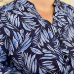 Blouse imprimé fougère femme T44-T48 - marine - 52