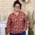 Blouse imprimé fougère femme T44-T48