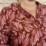 Blouse imprimé fougère femme T44-T48 - bordeaux - 52
