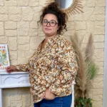 Blouse femme imprimée fleurettes CHRISTY T44-T52 - marron - 52