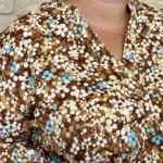 Blouse femme imprimée fleurettes CHRISTY T44-T52 - marron - 52