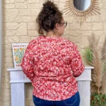 Blouse femme imprimée fleurettes CHRISTY T44-T52 - rouge - 52
