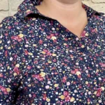 Blouse liberty col chemise femme T44-T52 - marine - 52