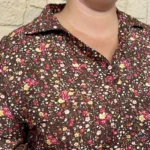 Blouse liberty col chemise femme T44-T52 - marron - 52