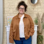 Veste femme en suédine MAËLLE T40-T48 - camel - 48
