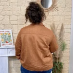 Veste femme en suédine MAËLLE T40-T48 - camel - 48