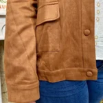 Veste femme en suédine MAËLLE T40-T48 - camel - 48