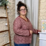 Chemisier fleuri col V femme MAËLLE T40-T48 - bordeaux - 48