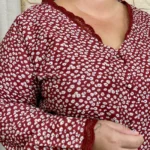 Chemisier fleuri col V femme MAËLLE T40-T48 - bordeaux - 48