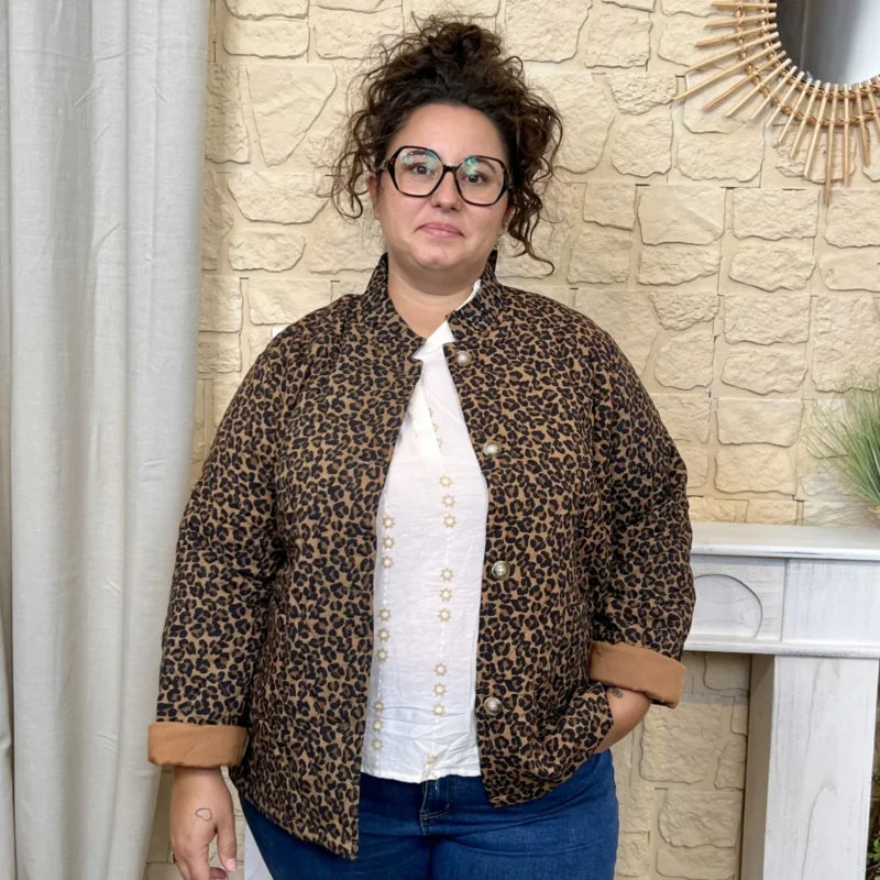 Veste léopard matelassée femme T40-T48