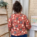 Chemisier fleuri femme MAËLLE T40-T48 - rouge - 48