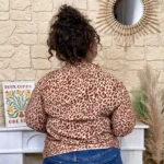 Blouse col victorien imprimé animalier CHRISTY T44-T52 - bordeaux-rouille - 52
