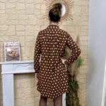 Robe trapèze à pois femme - marron - 38