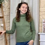 Pull col roulé épais femme VOGGO - kaki - 44