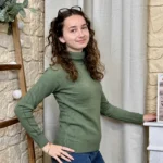 Pull col roulé épais femme VOGGO - kaki - 44