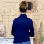 Pull col roulé fin femme VOGGO - marine - 44