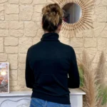 Pull col roulé fin femme VOGGO - noir - 44