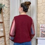 Gilet sans manches effet mouton femme - bordeaux - taille-unique