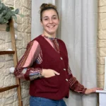 Gilet sans manches effet mouton femme - bordeaux - taille-unique