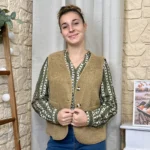 Gilet sans manches effet mouton femme - camel - taille-unique