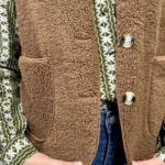 Gilet sans manches effet mouton femme - marron-clair - taille-unique
