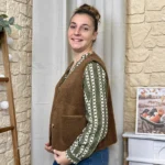 Gilet sans manches effet mouton femme - marron-clair - taille-unique